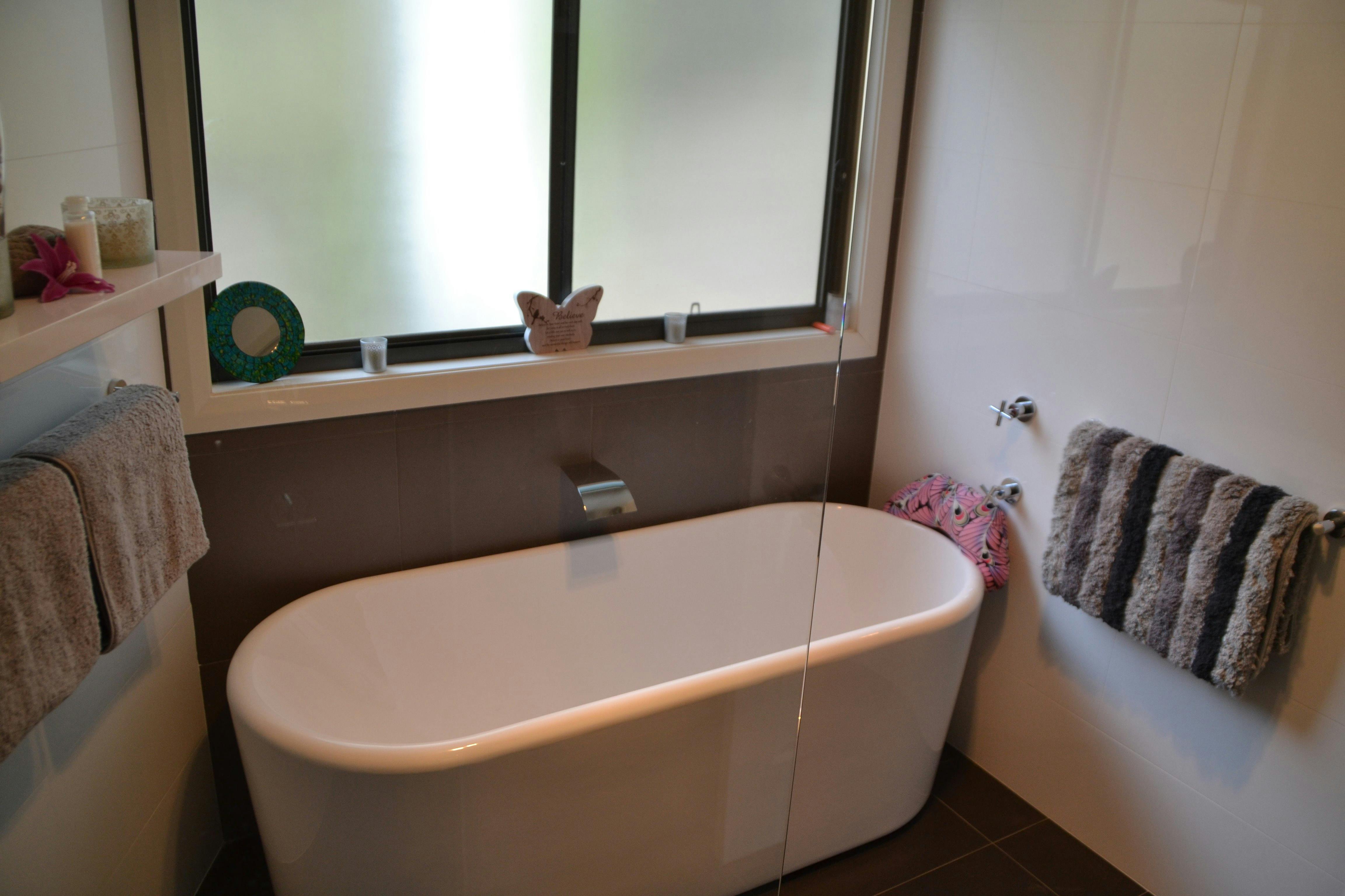 Luxurious deep bath in your separate bathroom - candles provided for relaxed lighting