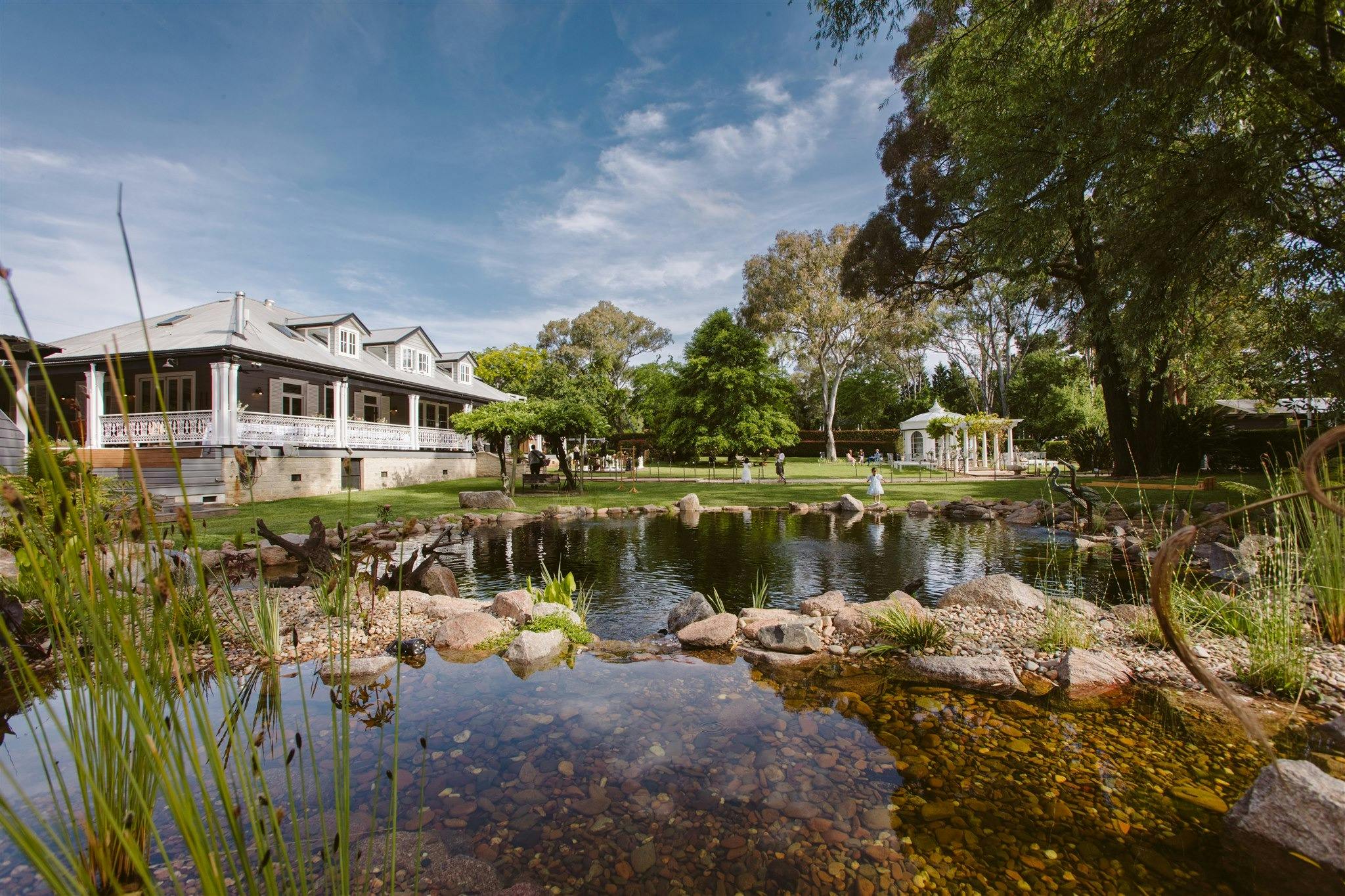 Homestead, gazebo, rose gardens and natural ecosystem pool
