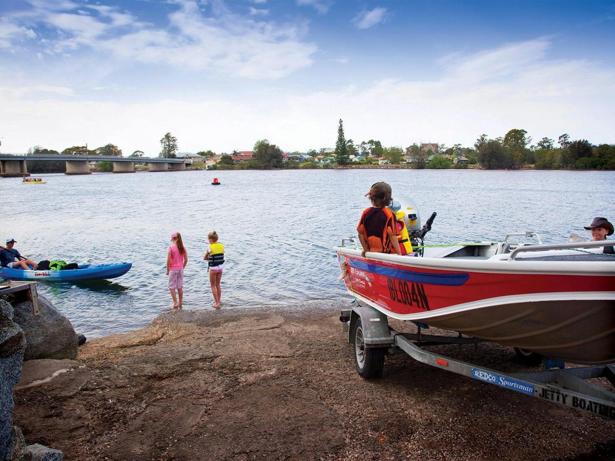 Easy to navigate boat ramp on site
