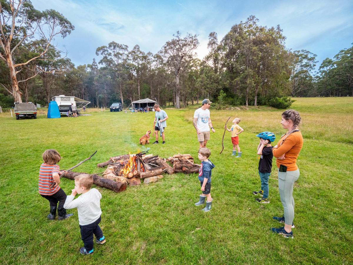 Big group camping at Kangarutha Farm