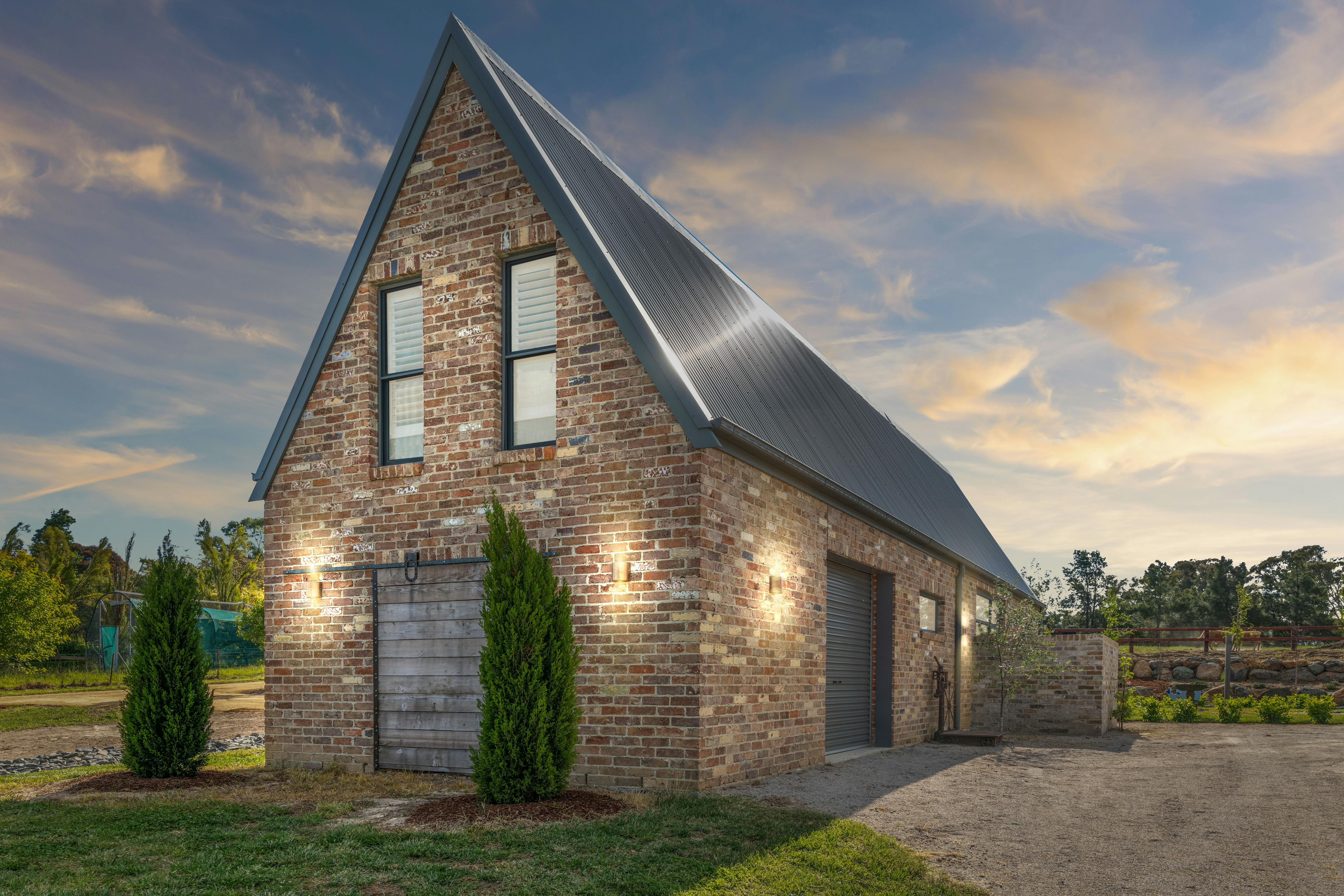 Loft house at twilight
