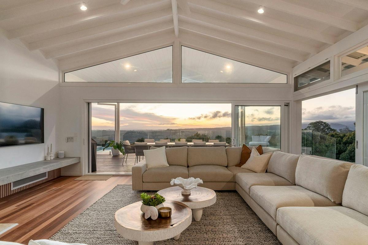 Miren Estate - Byron Bay - Living Room at Sunset b