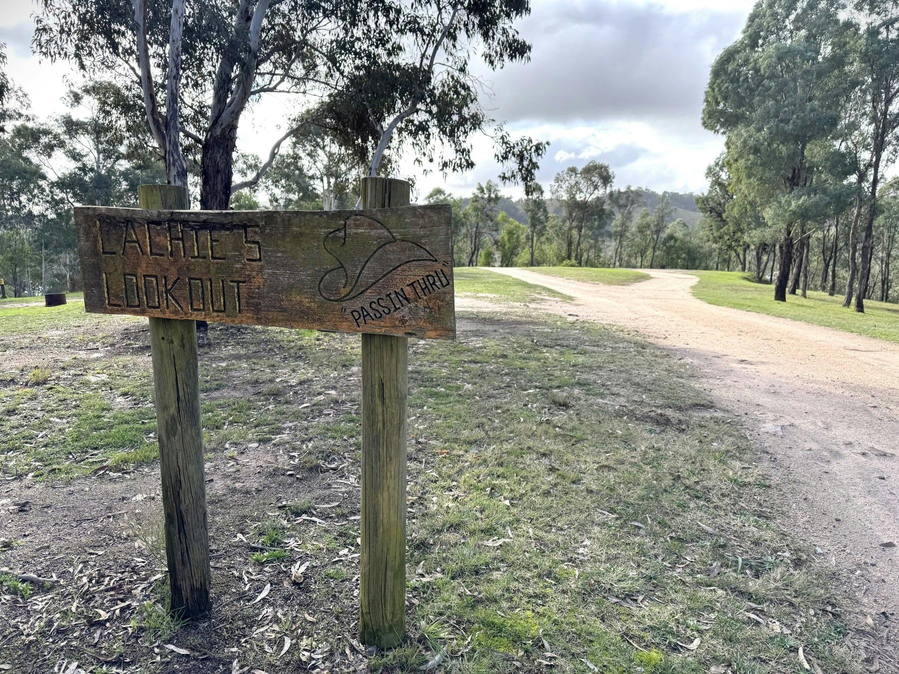 Bushland camping at Lake Lyell Recreation Park's Lachies Lookout