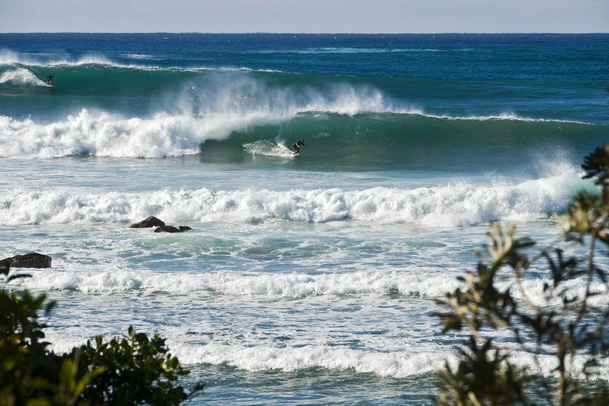 Deck view of surfing Reef Break