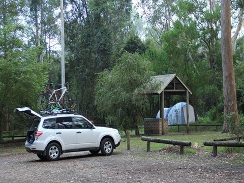4WD in Mill Creek campground. Photo: John Yurasek/DPIE