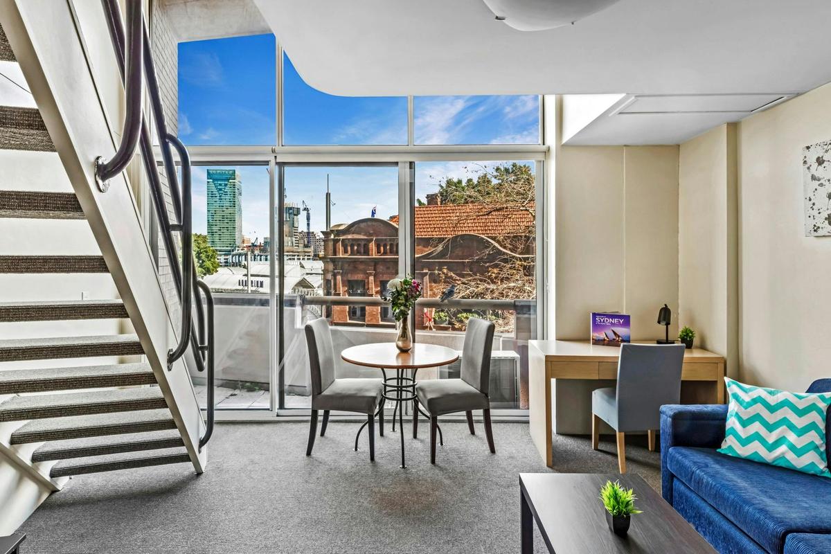 Cathedral style windows, living area