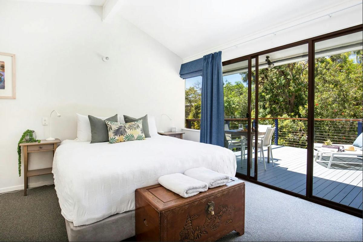 Master bedroom with outdoor deck