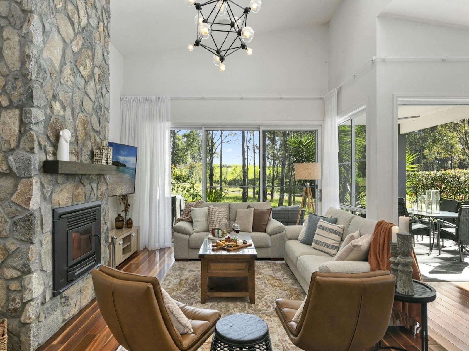 Living Area and Fireplace