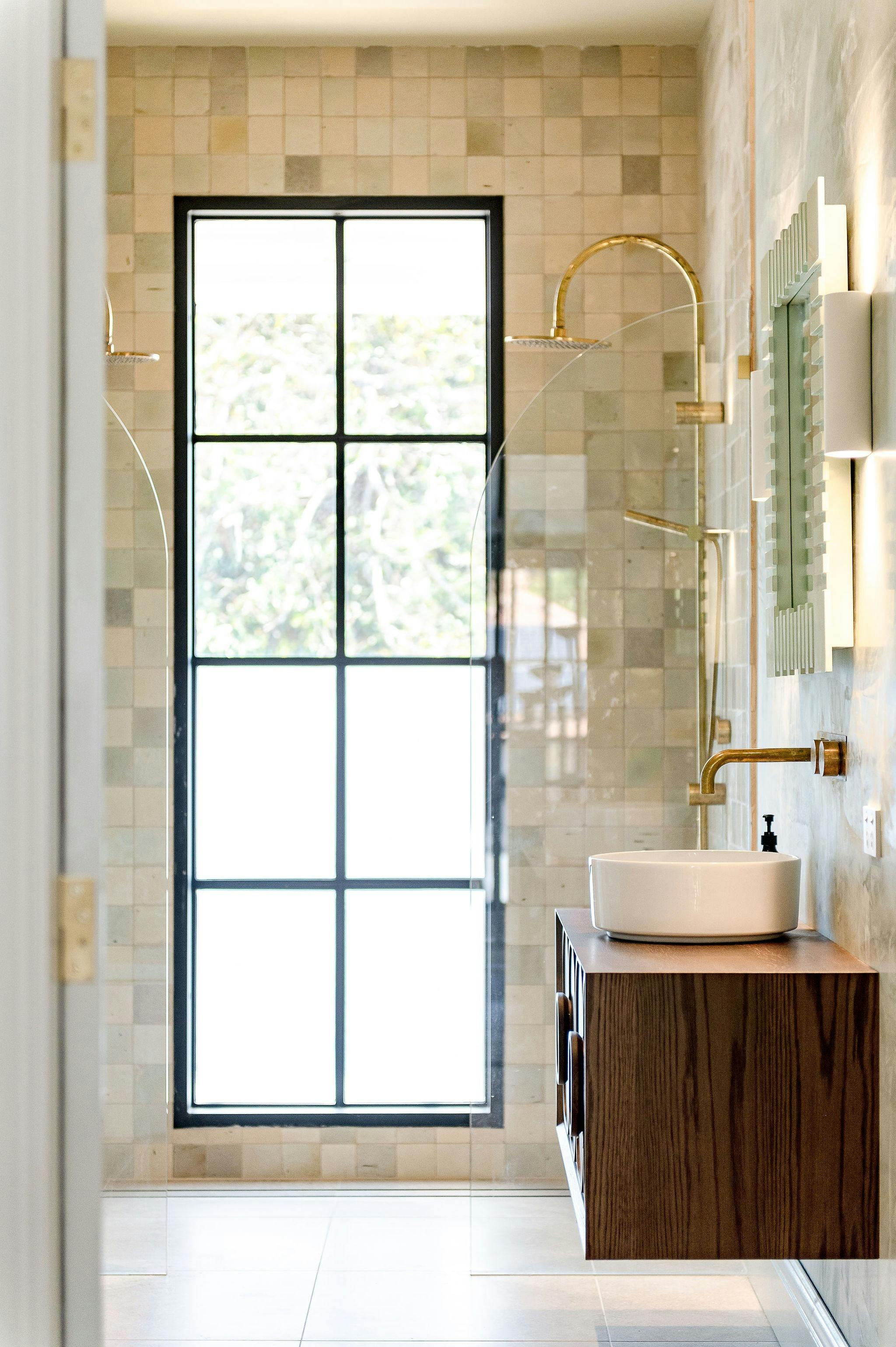 One of three luxurious bathrooms