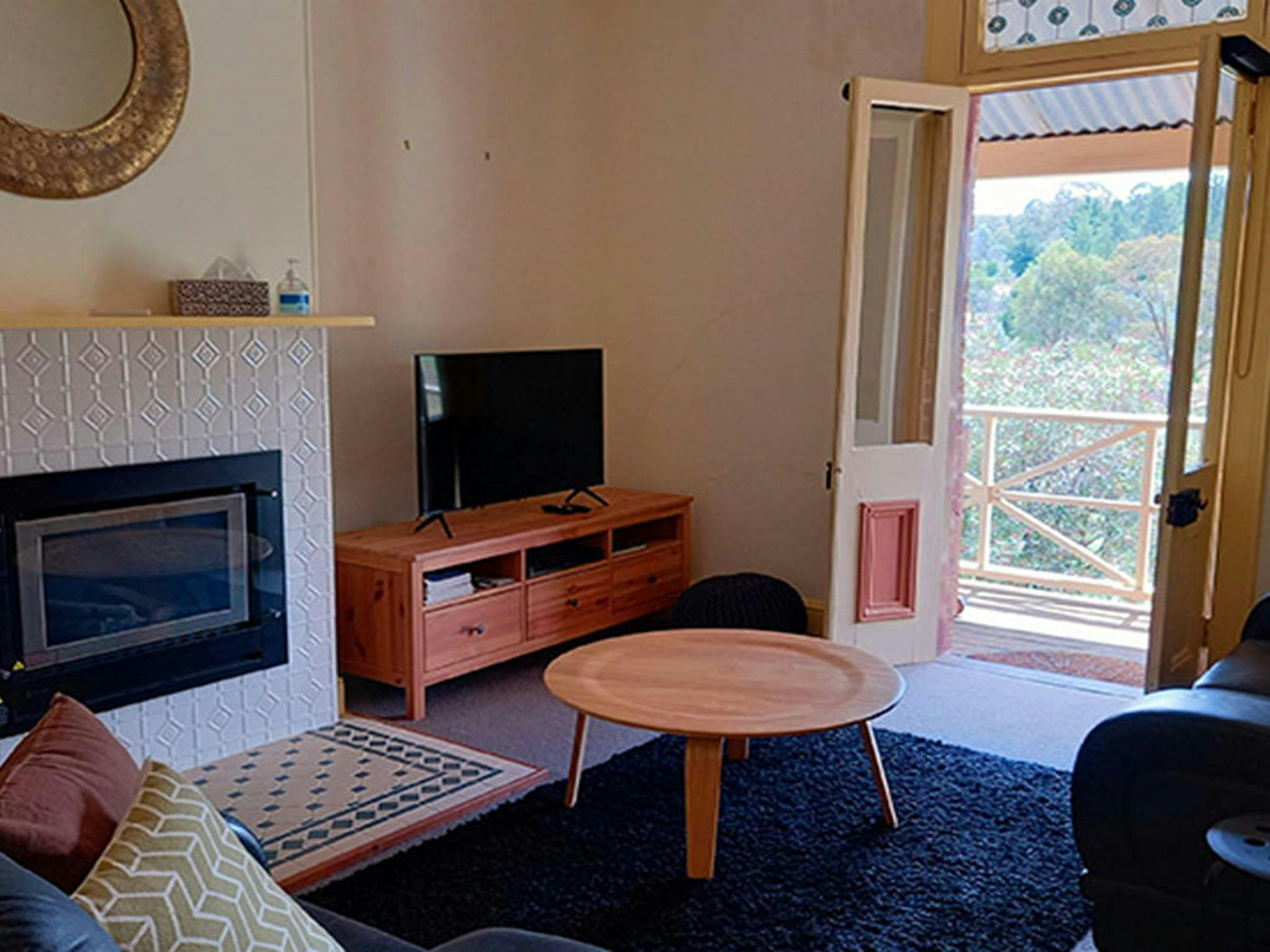 Lounge room and window view in Northeys apartment. Photo: Madeline Byrne/DPIE