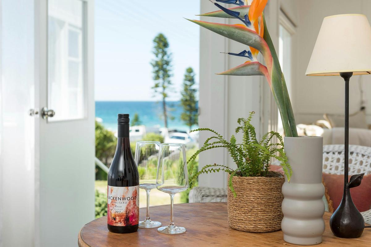View to beach.