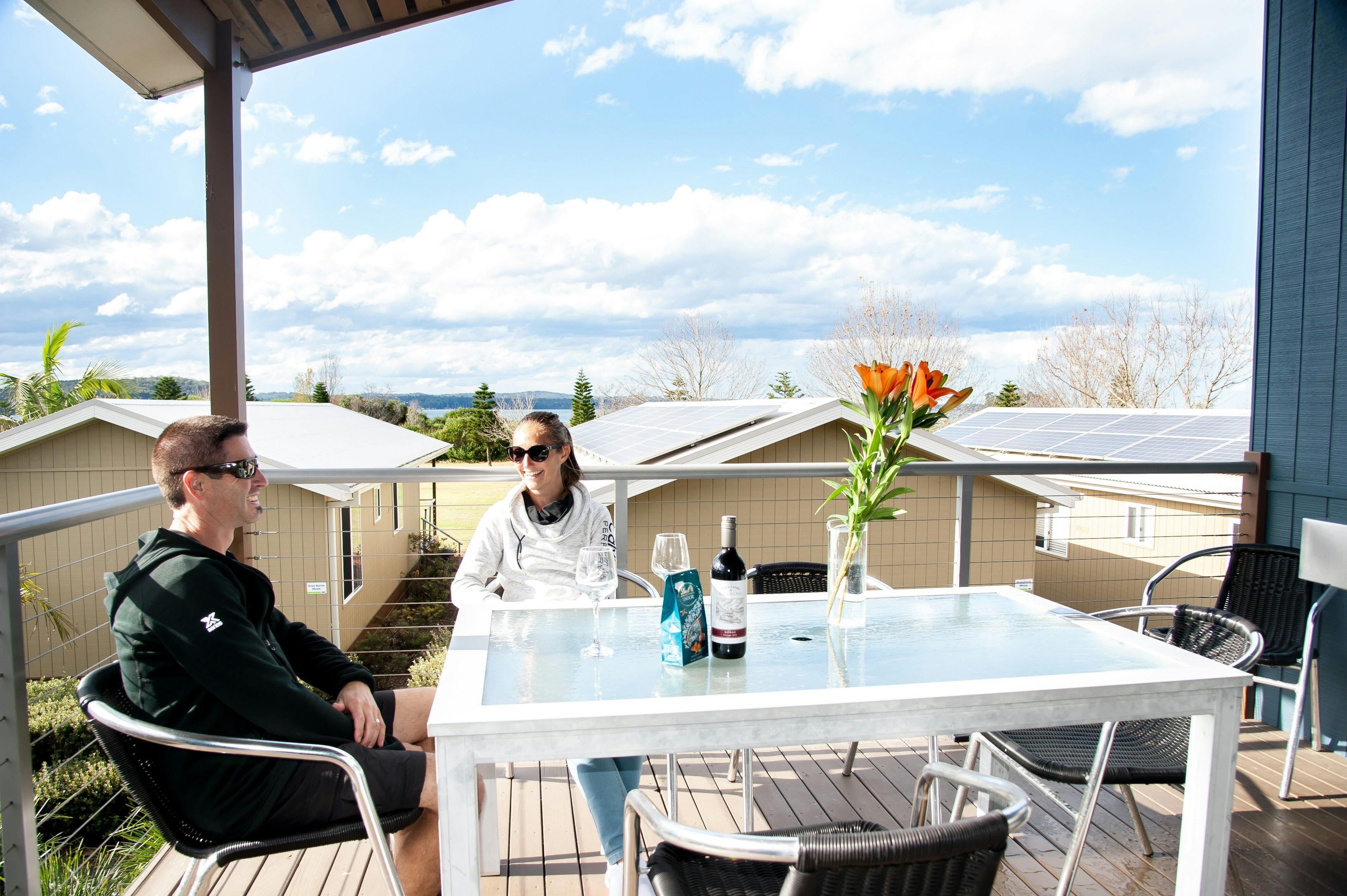 View from two storey cabins