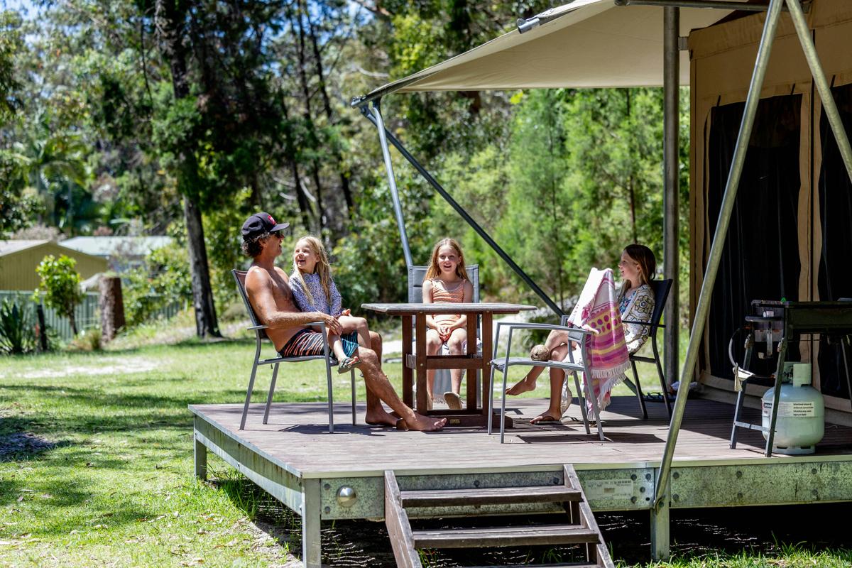 Minnie Water Holiday Park Safari Tent Deck