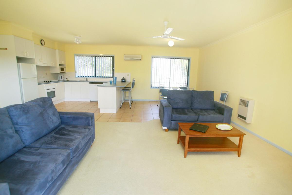 Living area, large 2BR units
