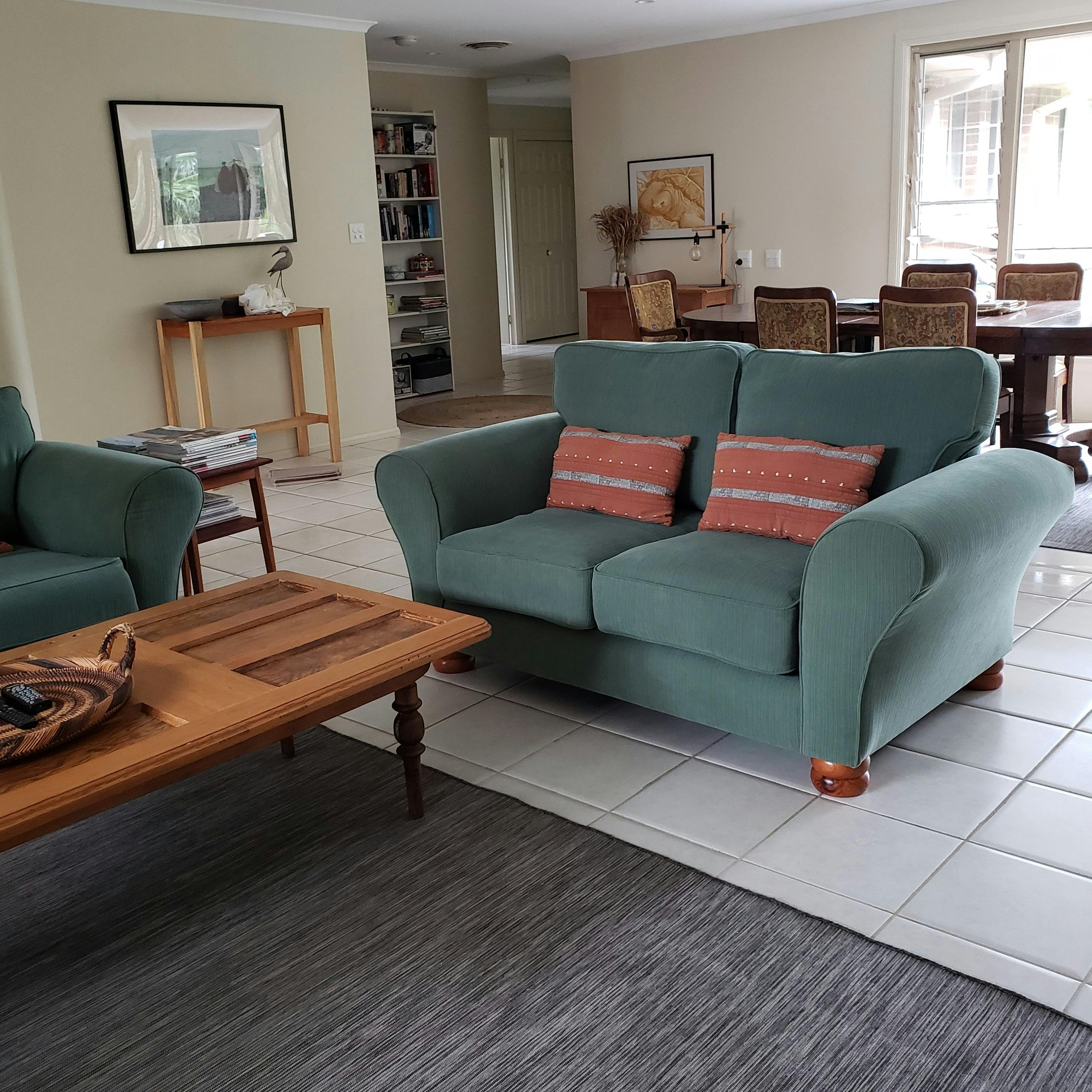 Living room with large dining table