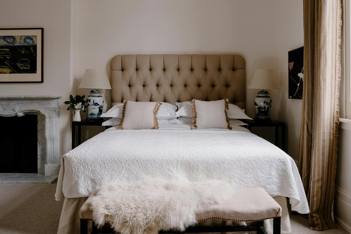 Moss Suite with king bed and marble ensuite.