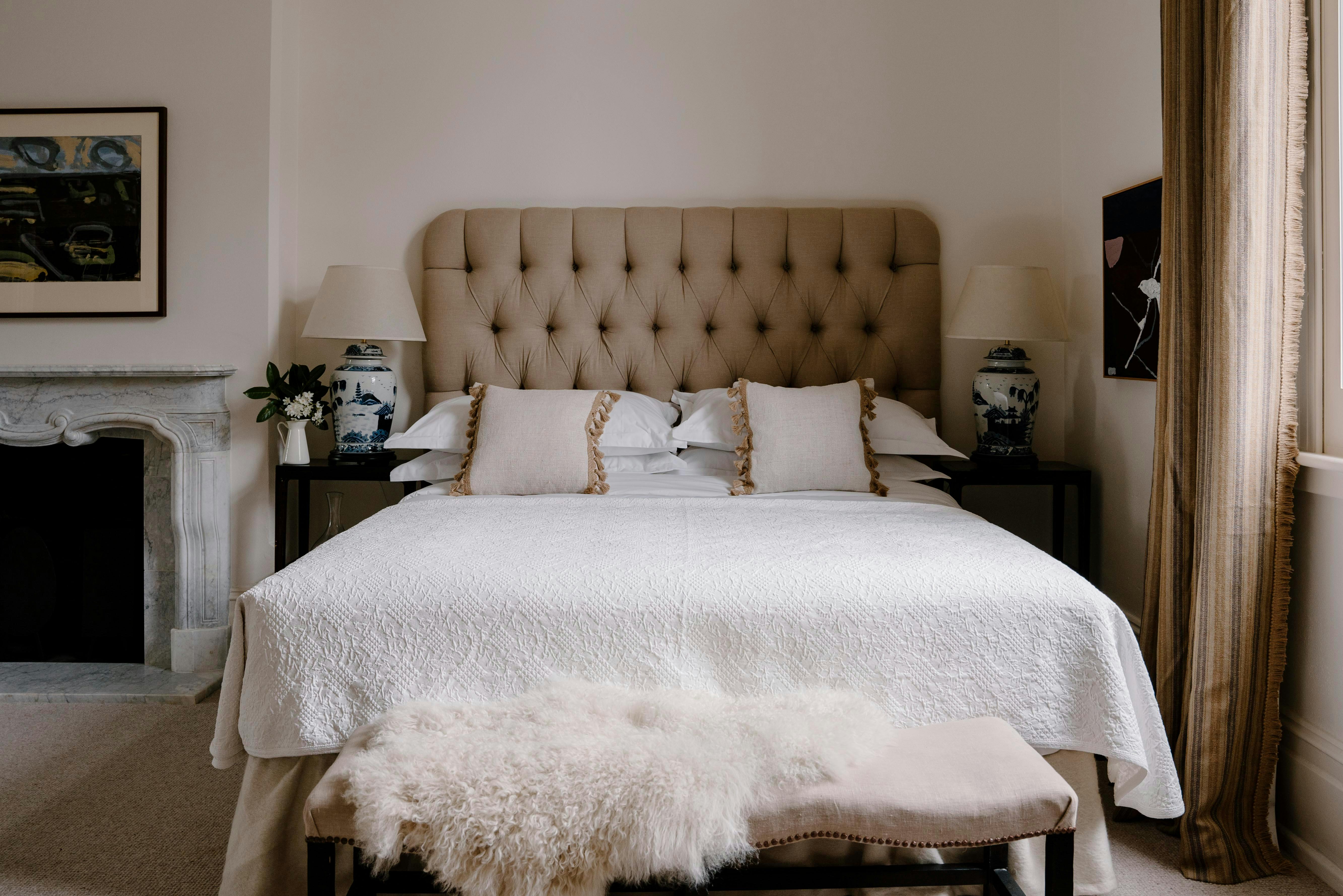 Moss Suite with king bed and marble ensuite.