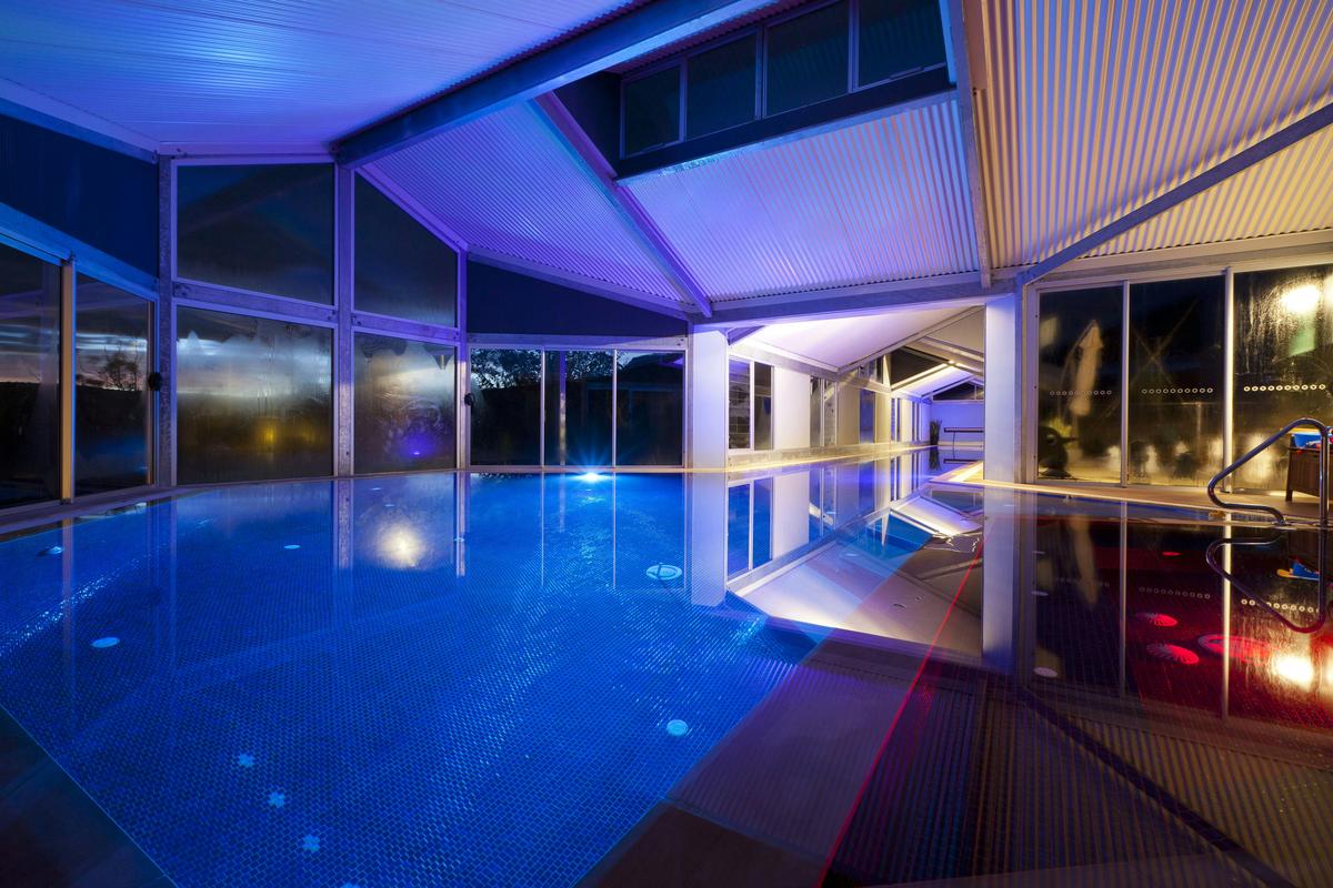 The Pool and Spa at night