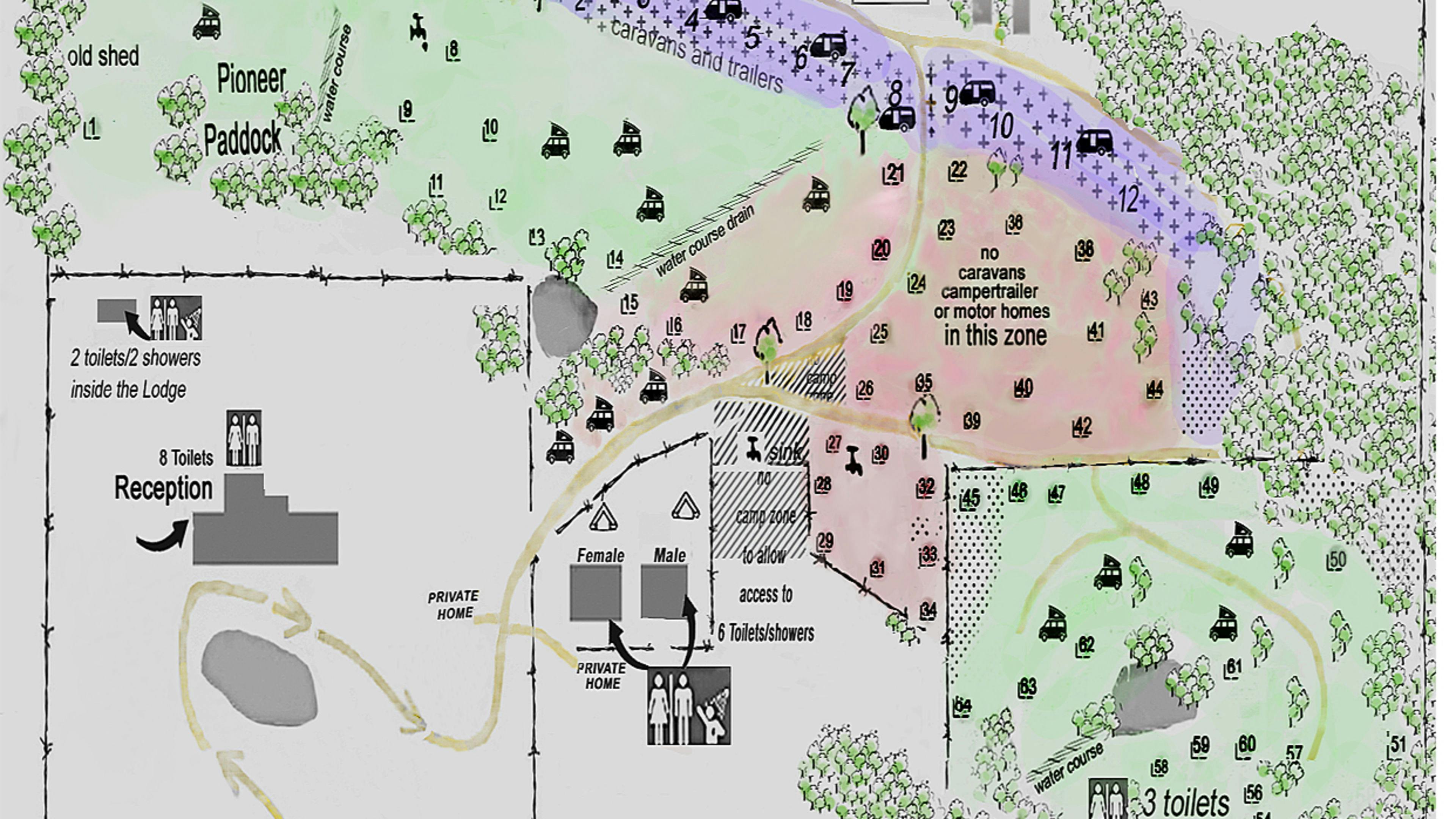 Layout of camping zones