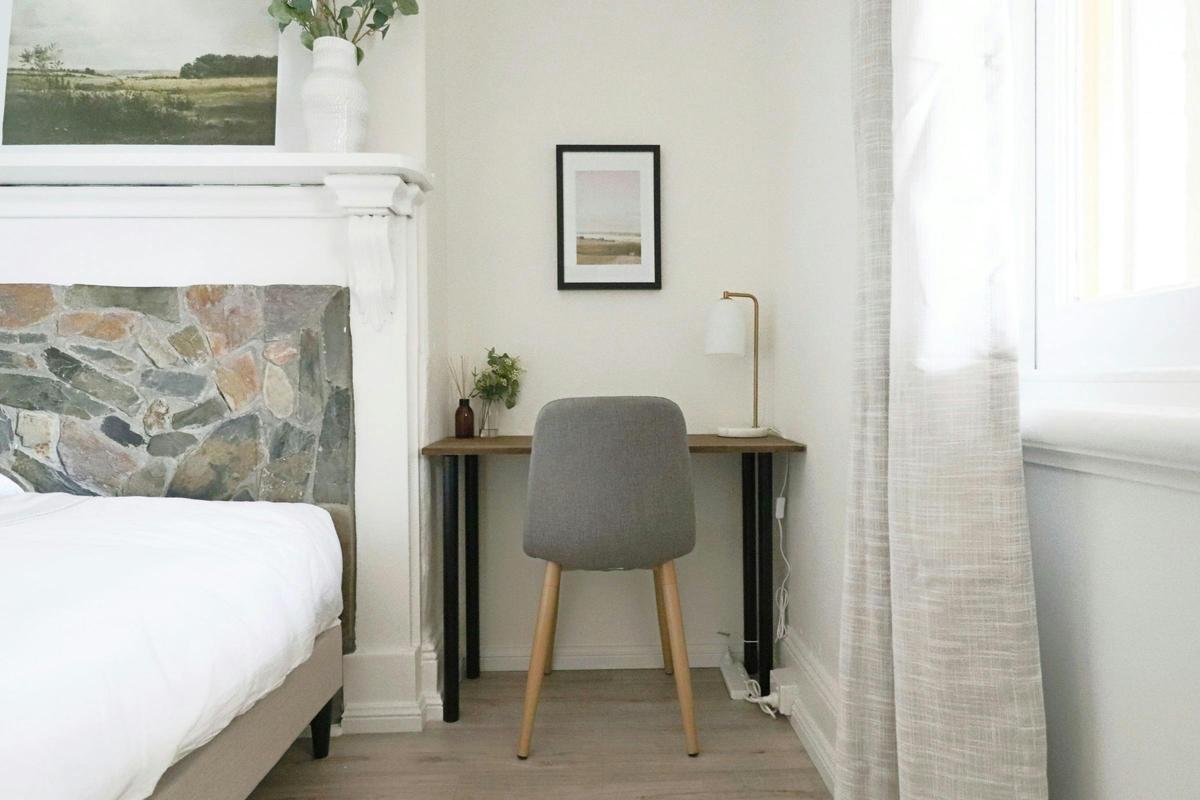 desk in bedroom