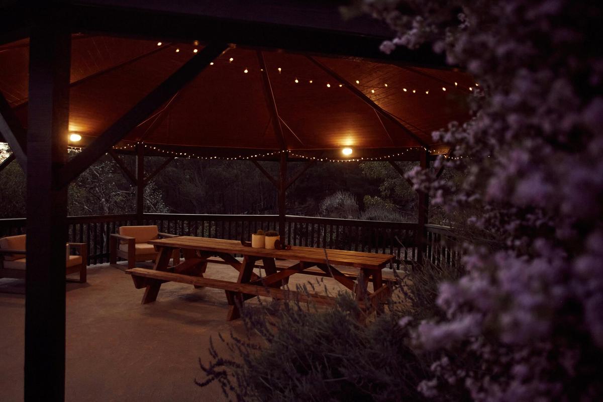 Undercover gazebo with dining area and BBQ