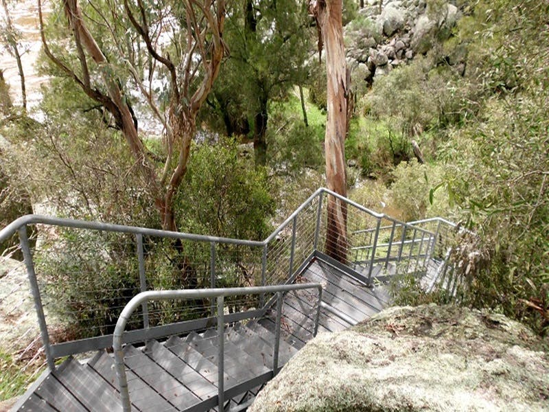 Stairs down to the river at Muluerindie, Warrabah National Park. Photo: Sam Doak/OEH