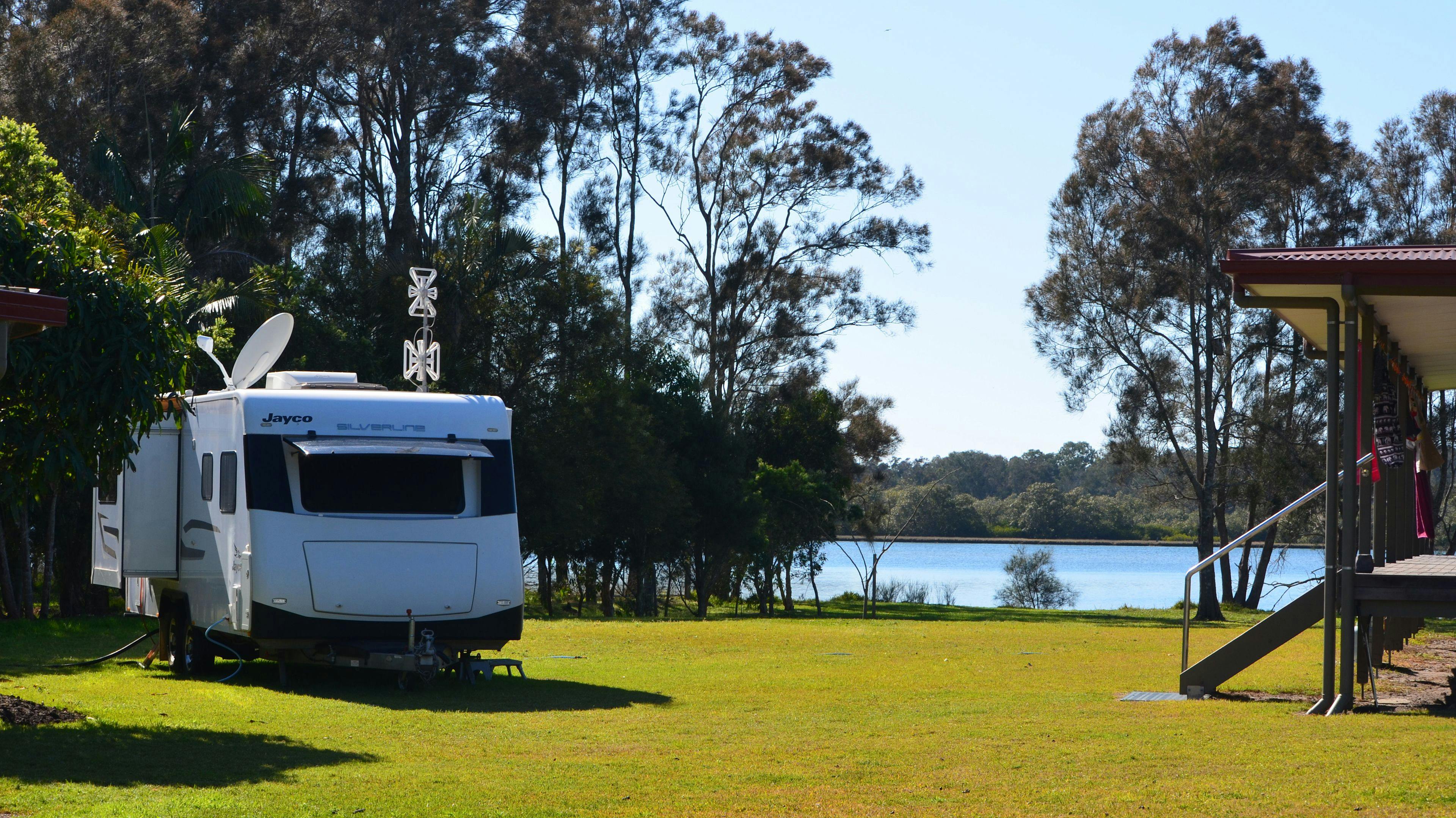 Site located on the flood mound great river view & close to water/power 10 or 15amp.   