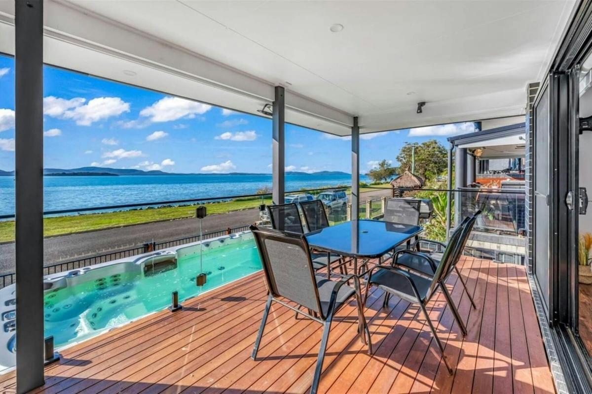 Views of Bay and heated Swim Spa