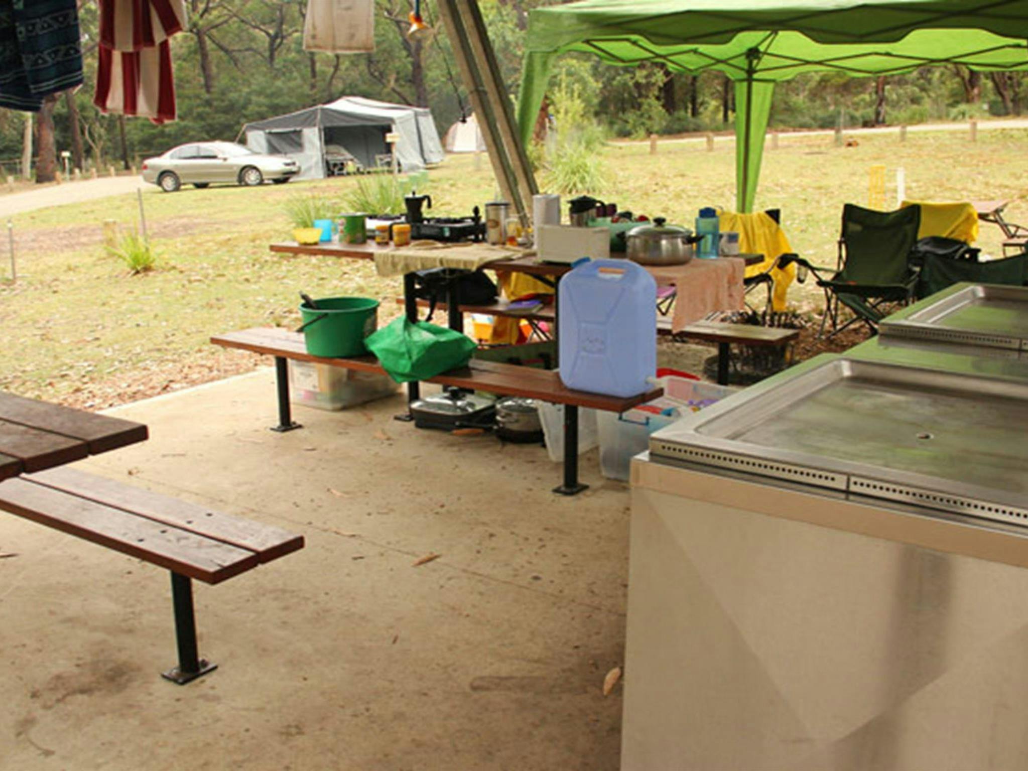 Barbecue area, Pretty Beach campground. Photo: John Yurasek &copy; OEH