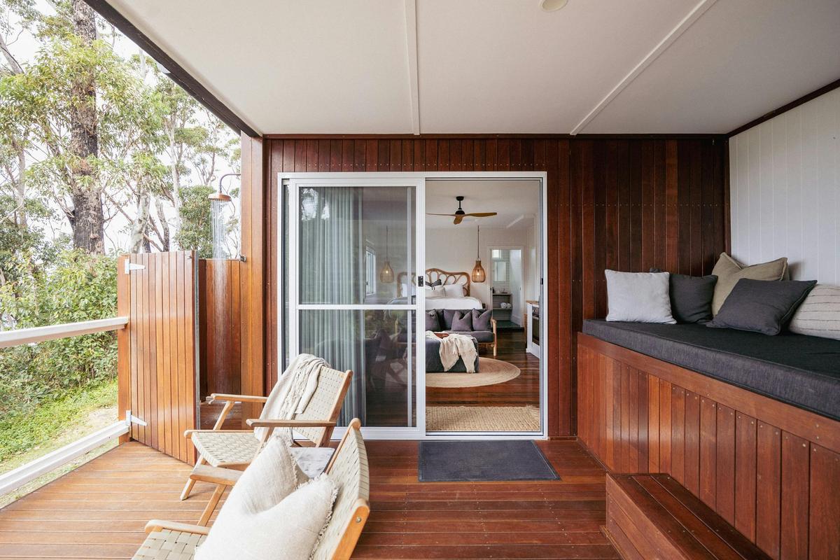 Some cabins have daybeds and most have outdoor showers