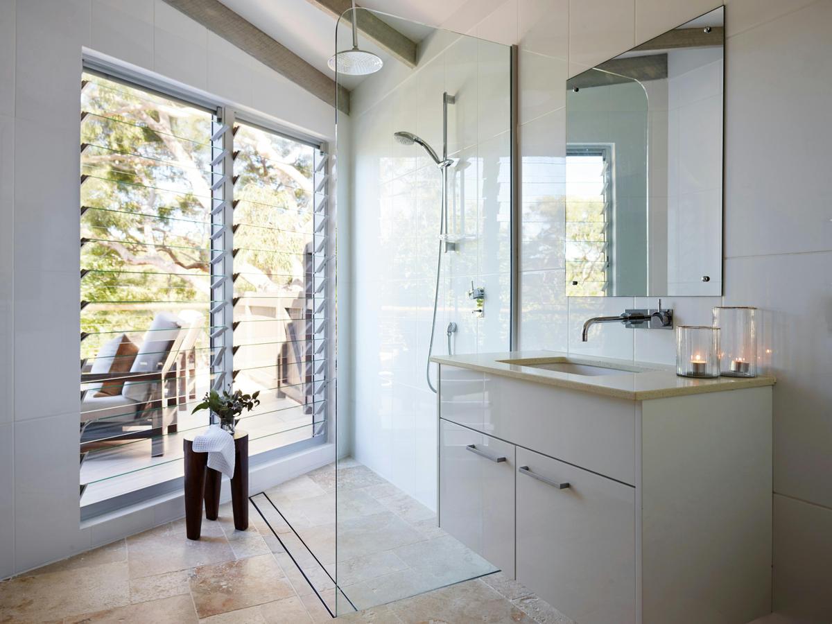 Upstairs powder room