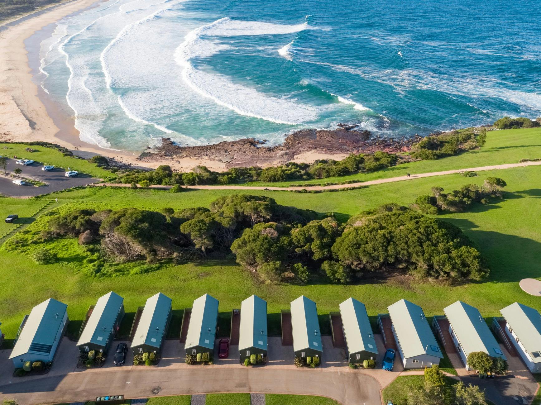 Aerial over the ocean