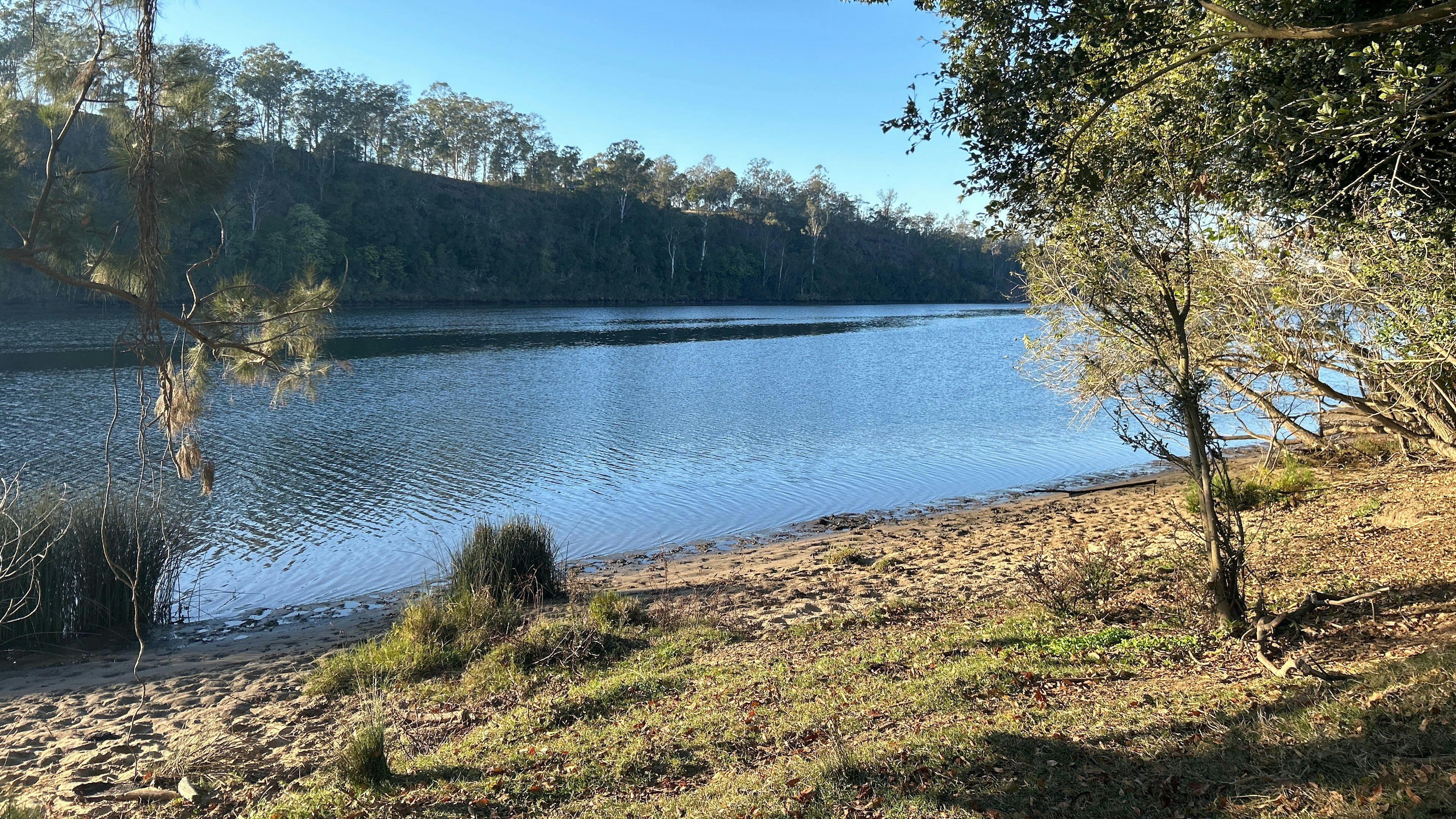 There are many shady, sandy beach edges to the riverfront for you to enjoy!
