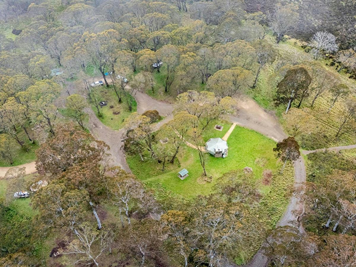 Aerial view of Polblue campground and picnic area in Barrington Tops National Park. Credit: John