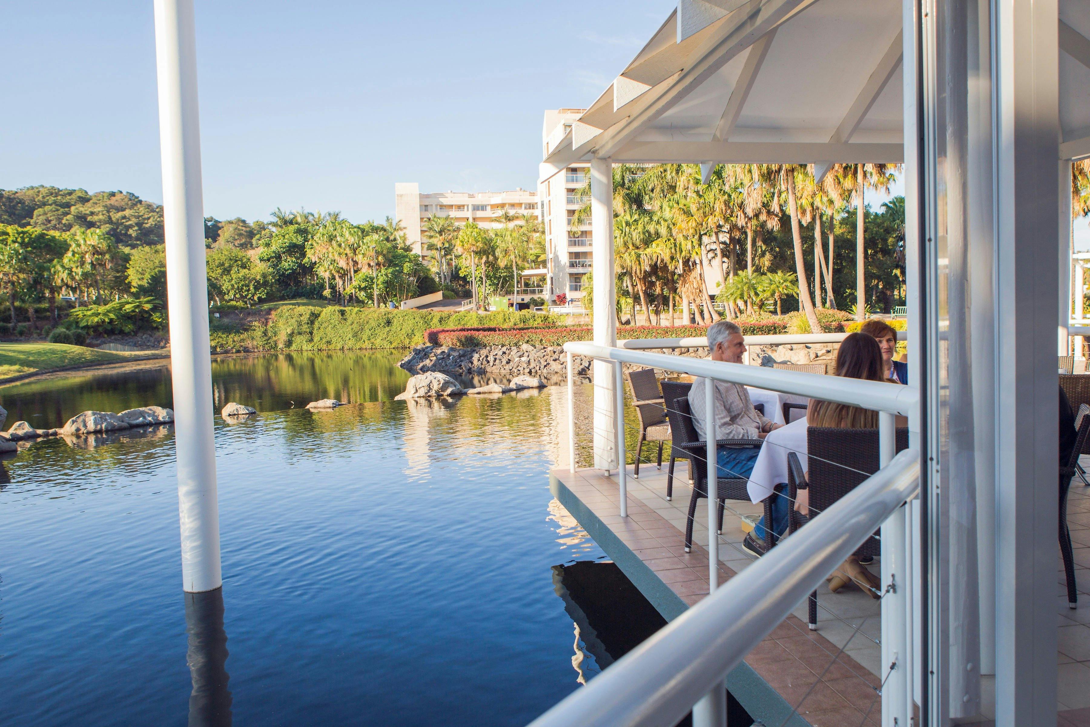 Dine at Bayside Bar and Grill at Pacific Bay Resort