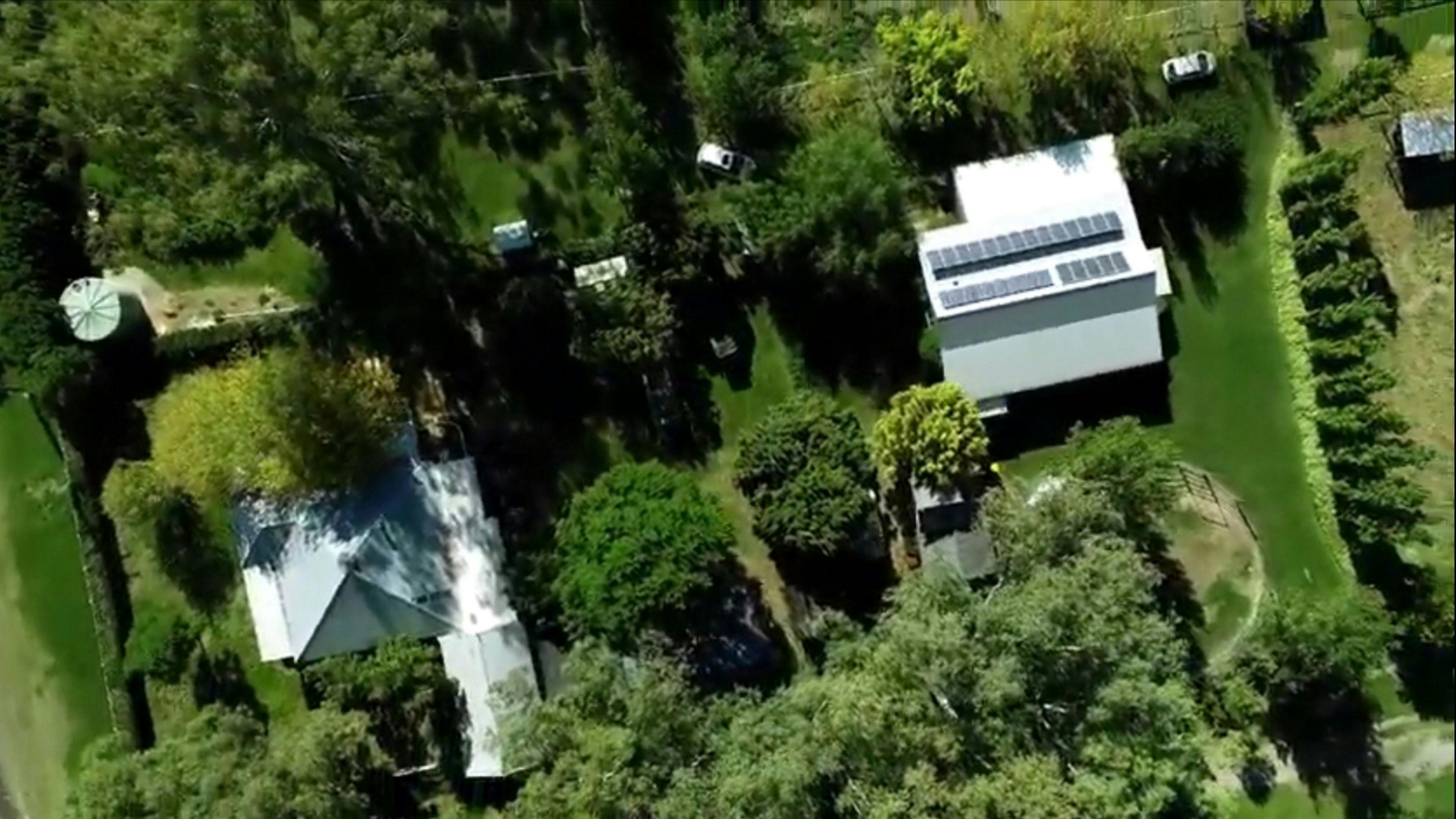 Aerial photo of our place showing the campsite options on the RHS