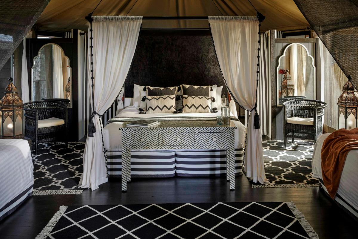 King Deluxe safari tent interior