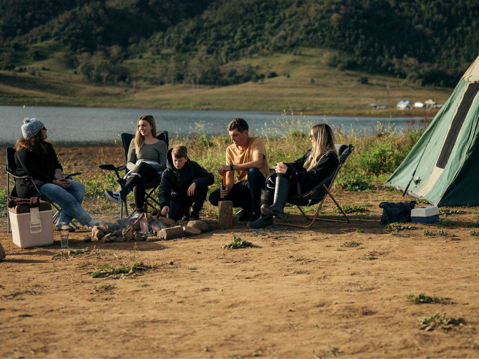 In the cooler months you can enjoy sitting around a campfire with the family.