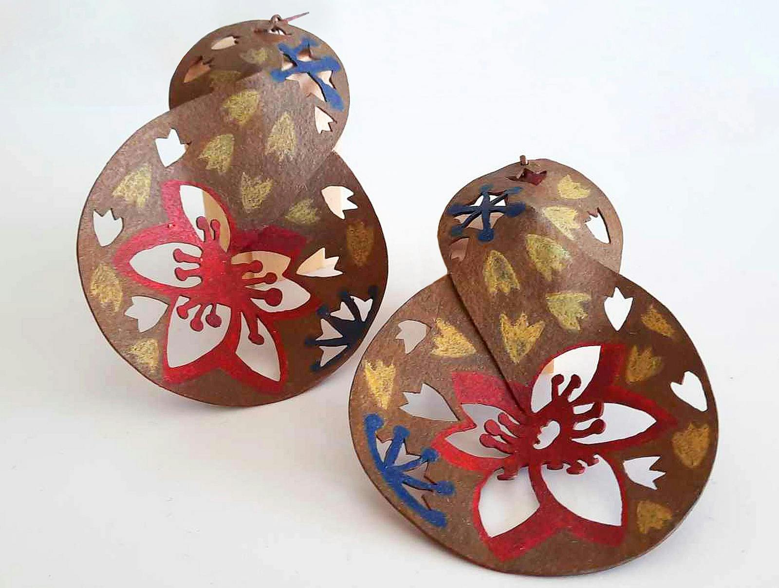 Sarah Crawford - Hand-sawed copper, Faber-Castell coloured