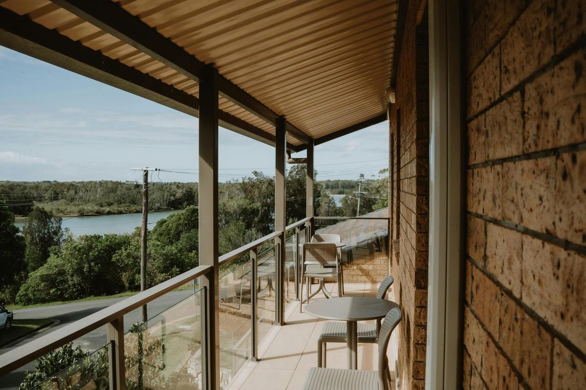 view of the Nambucca River from the balcony off the rooms
