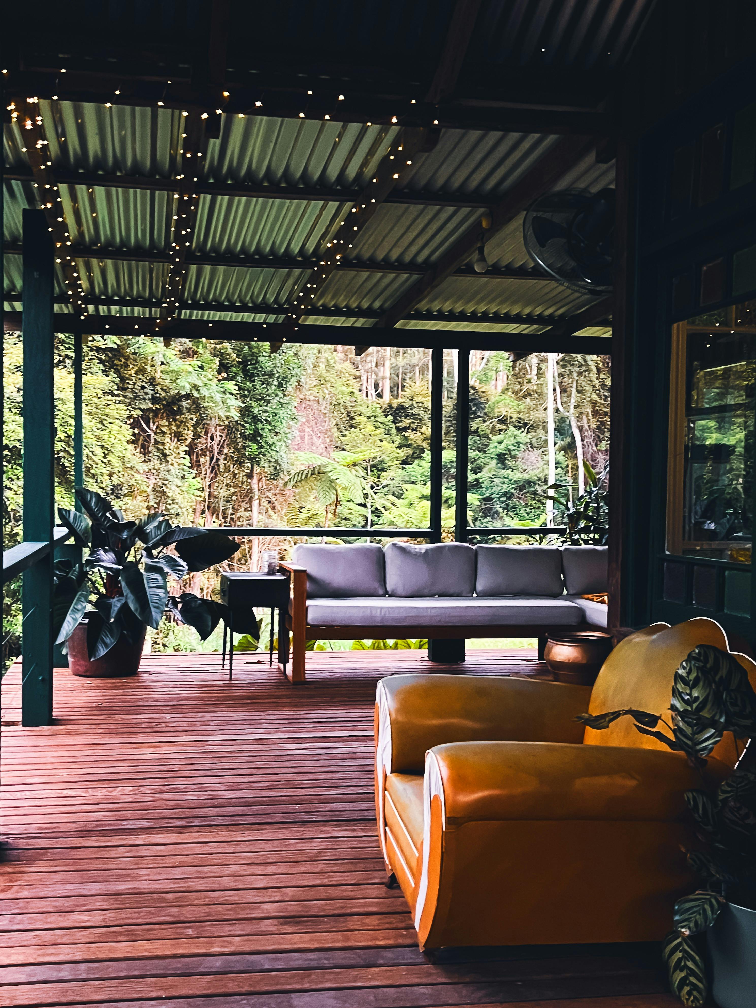 The verandah is perfect for birdwatching.