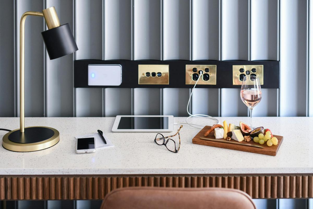 Workstation with myriad of USB charging ports