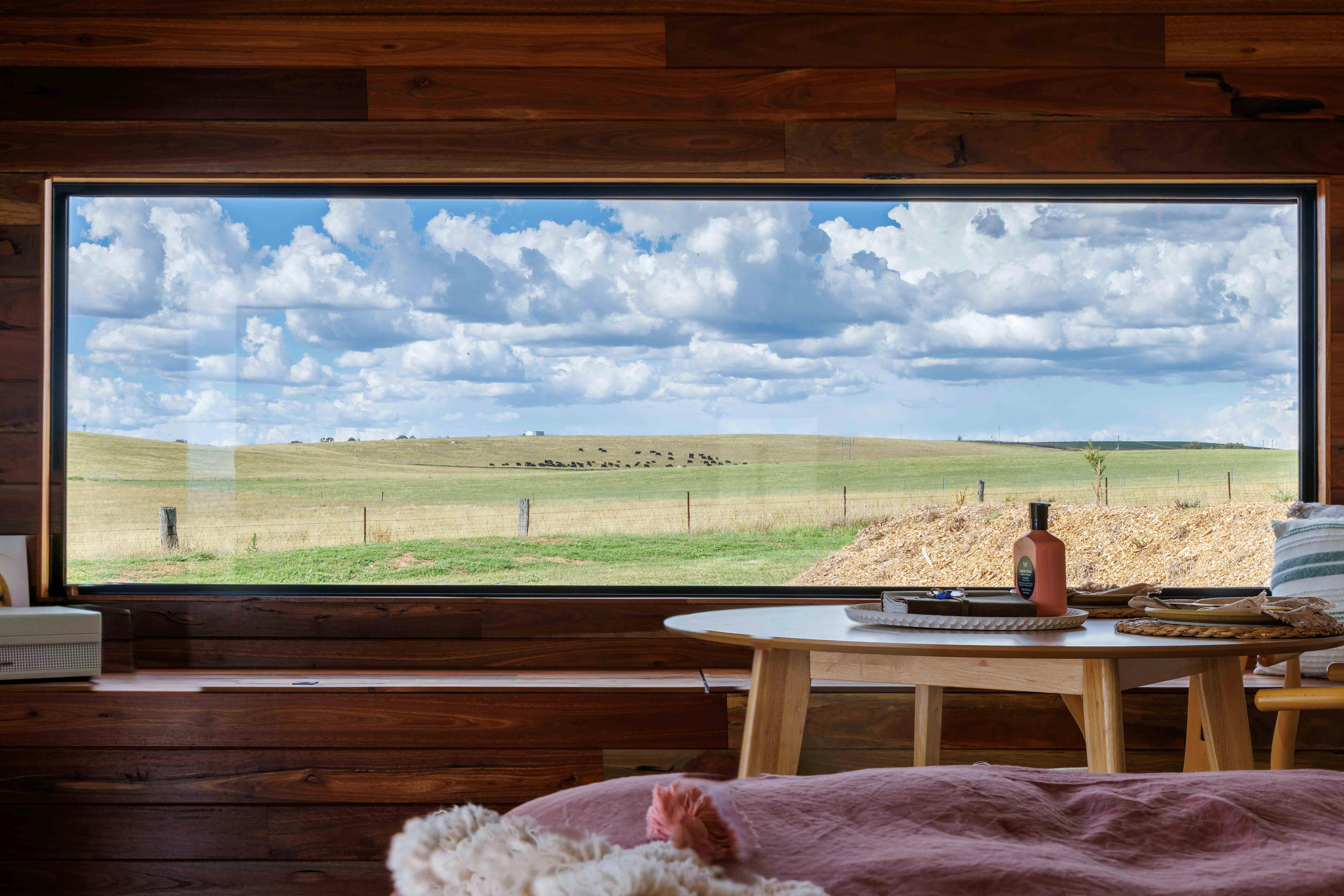 Big-sky views from the bed.