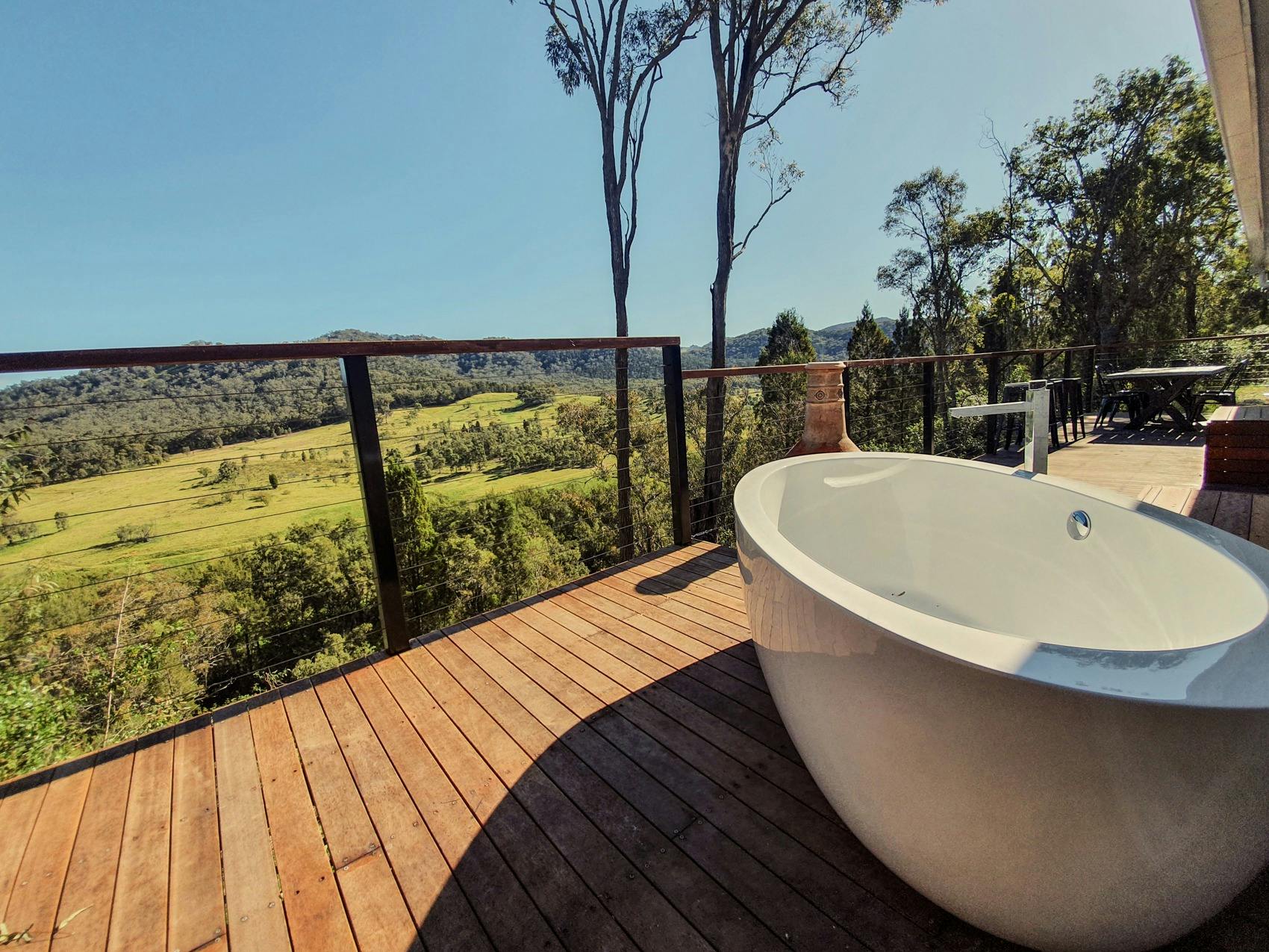 Outdoor Bathtub on Cottage Deck