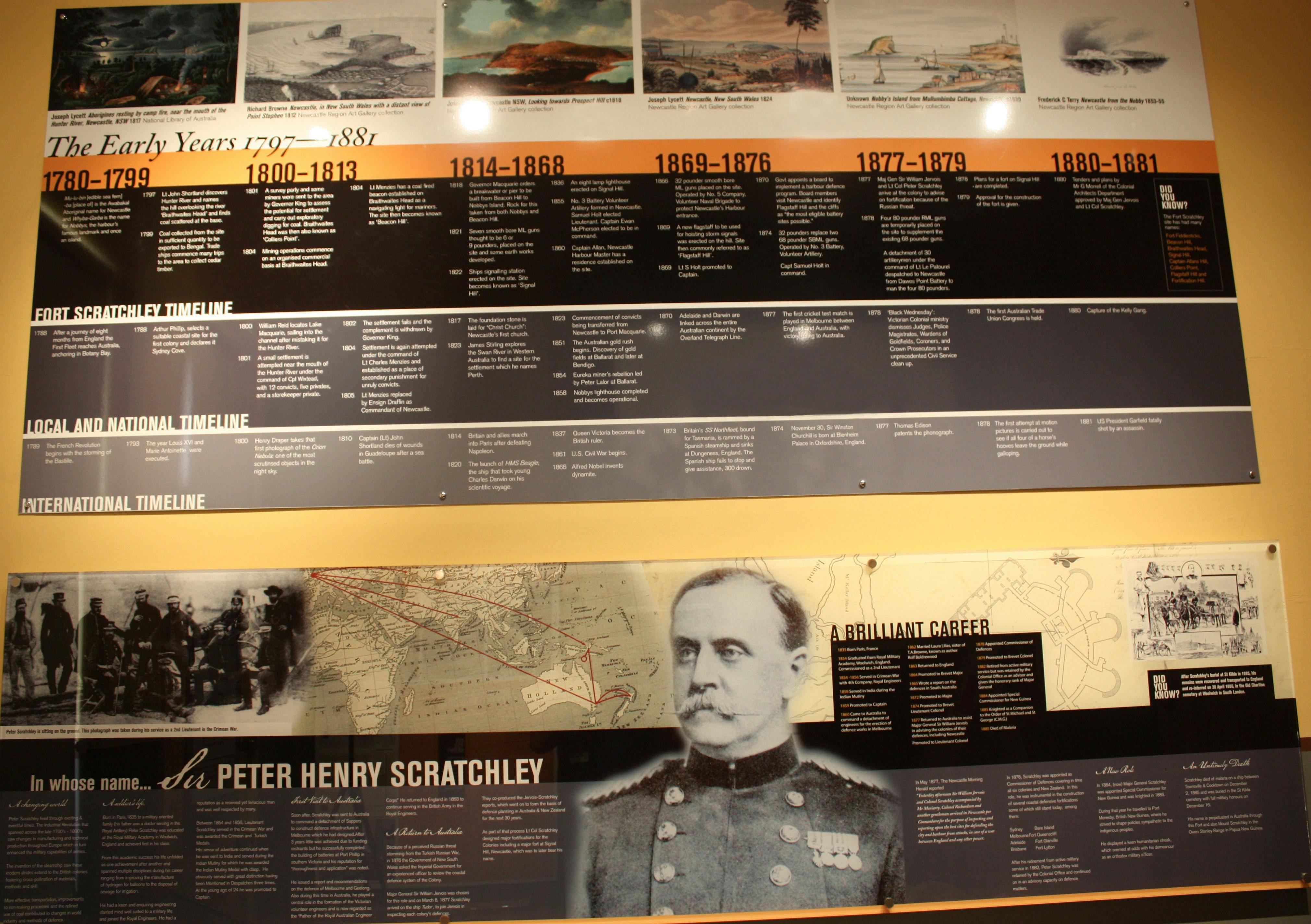 Peter Scratchley information. Museum room 1