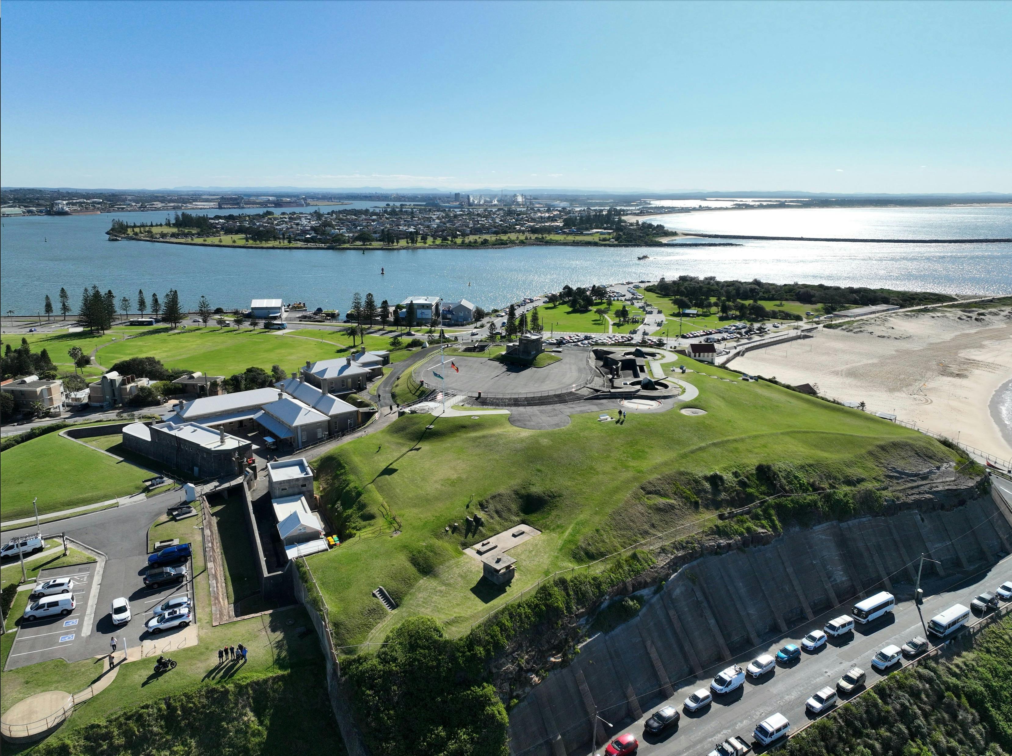 An aerial view of Fort Scratchley