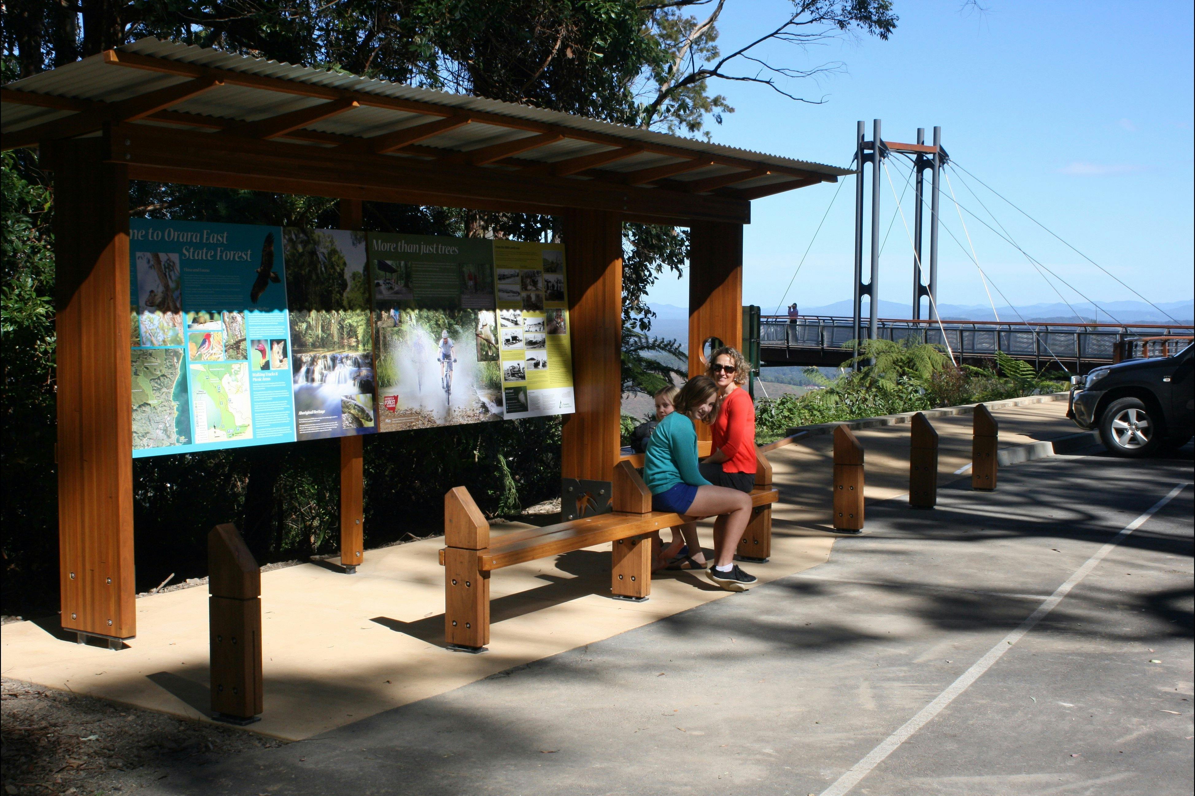 Interpretive sign and seating, Sealy Lookout