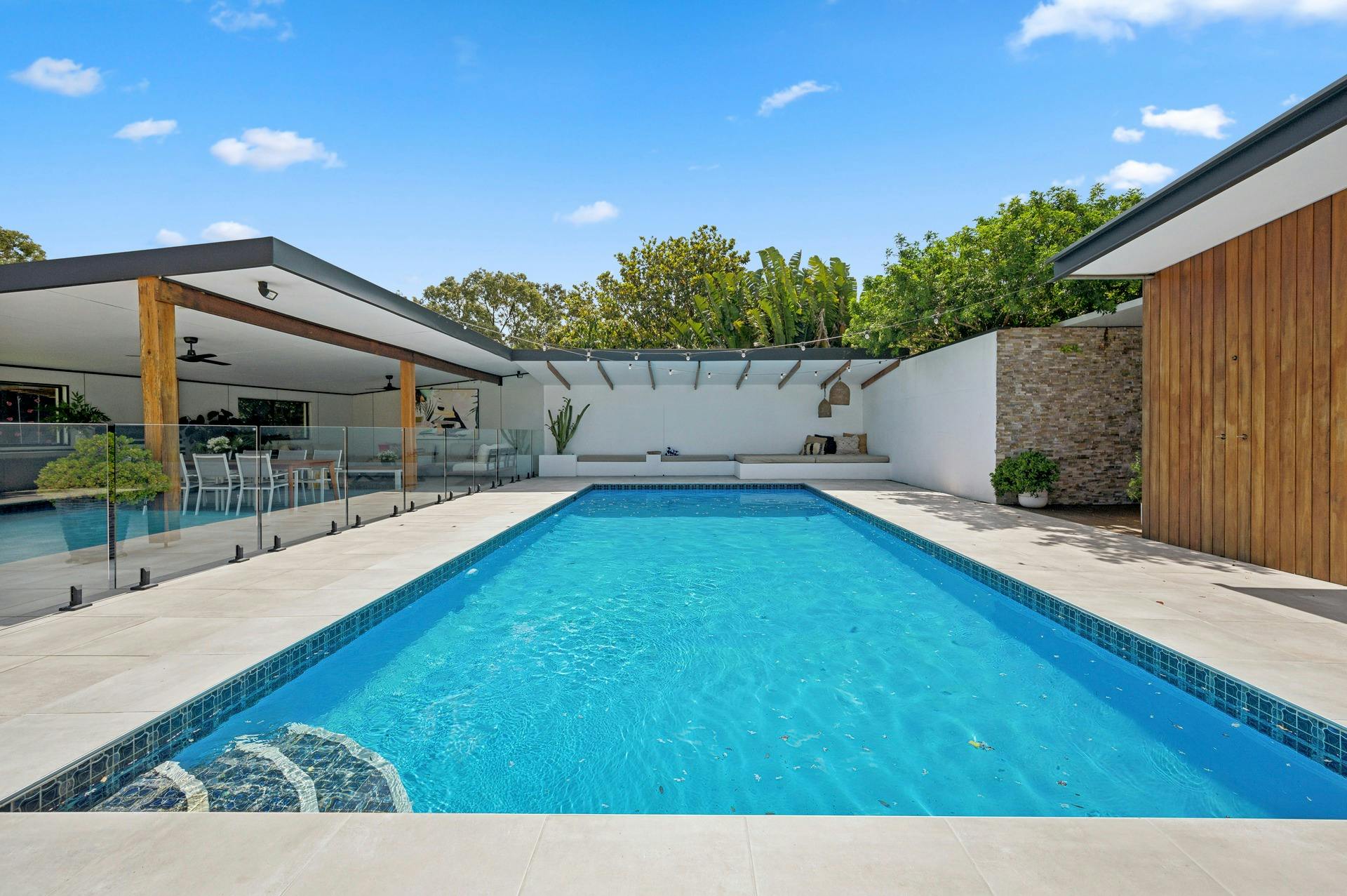 Pool and expansive BBQ area