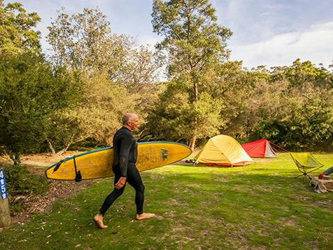 Campers at Saltwater Creek campground, Beowa National Park. Photo: John Spencer/OEH