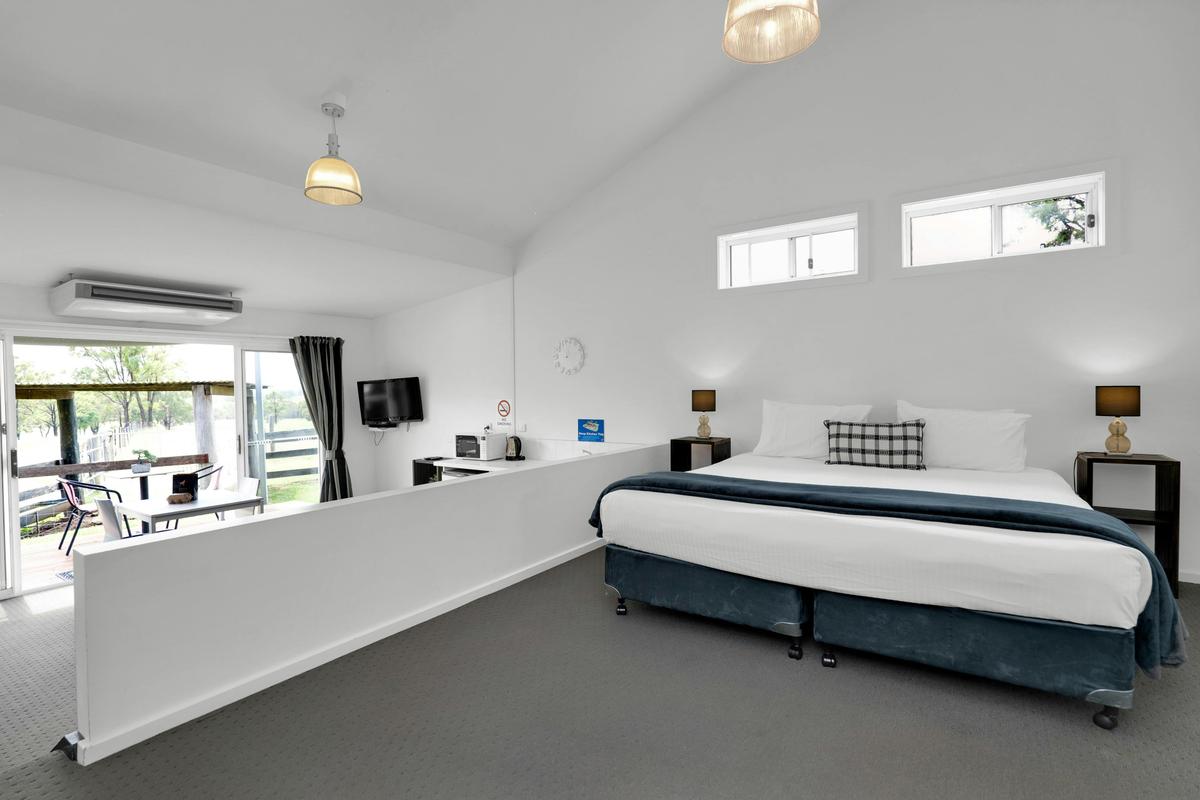 Loft bedroom overlooking living area